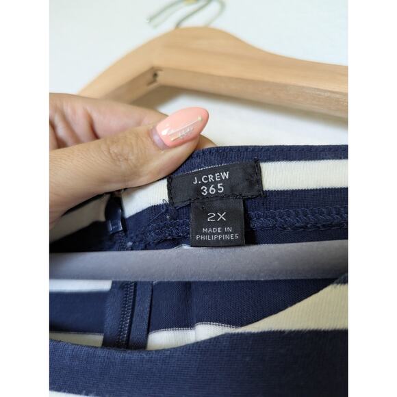 J.Crew 365 Breton Stripe Navy White Fit and Flare Dress Size 2X Nautical Beachy - Picture 6 of 12